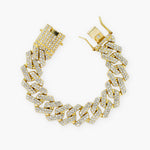 20MM ICED PRONG BRACELET - 18K GOLD