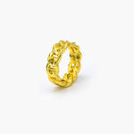 CLEAR CUBAN RING - 18K GOLD