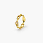 LINKED SQUARES RING - 18K GOLD