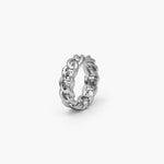 CLEAR CUBAN RING - SILVER