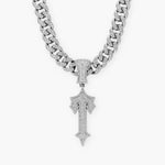 CROSS 14MM CUBAN CHAIN - SILVER