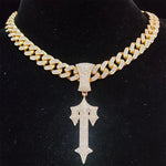 CROSS 14MM CUBAN CHAIN - 18K GOLD