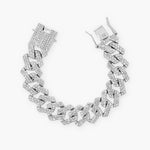20MM ICED PRONG BRACELET - SILVER