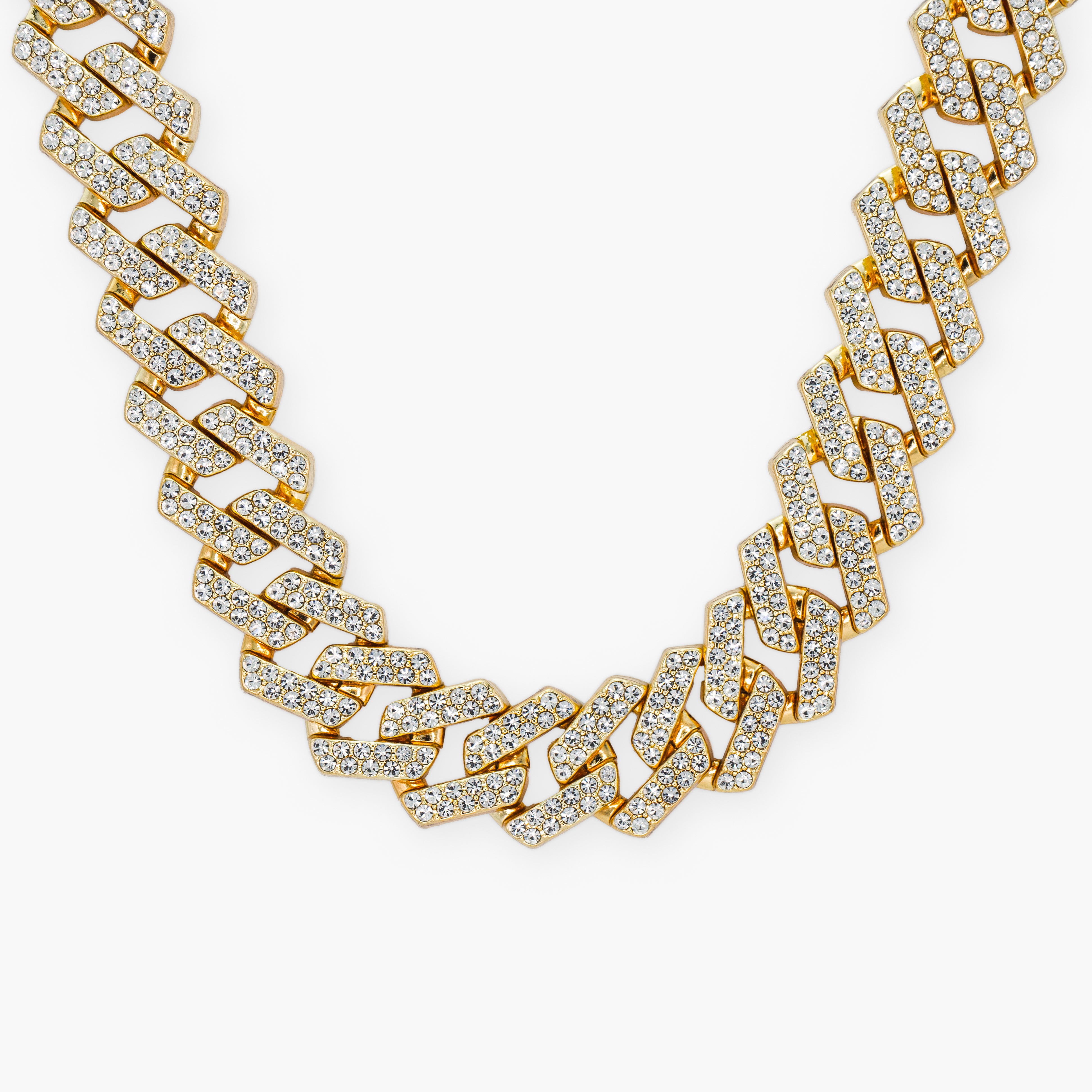 20MM ICED PRONG CHAIN - 18K GOLD