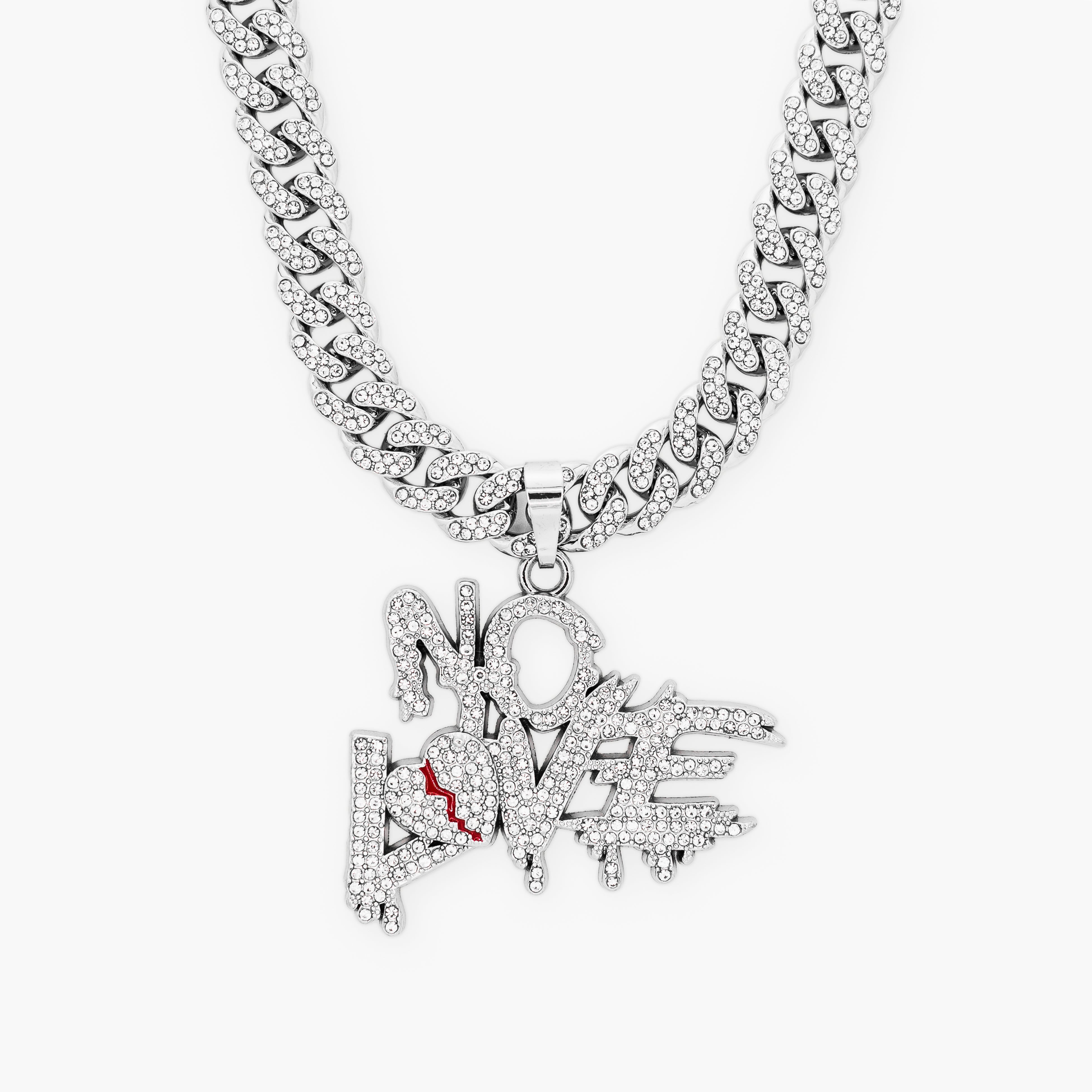 NO LOVE 14MM CUBAN CHAIN - SILVER