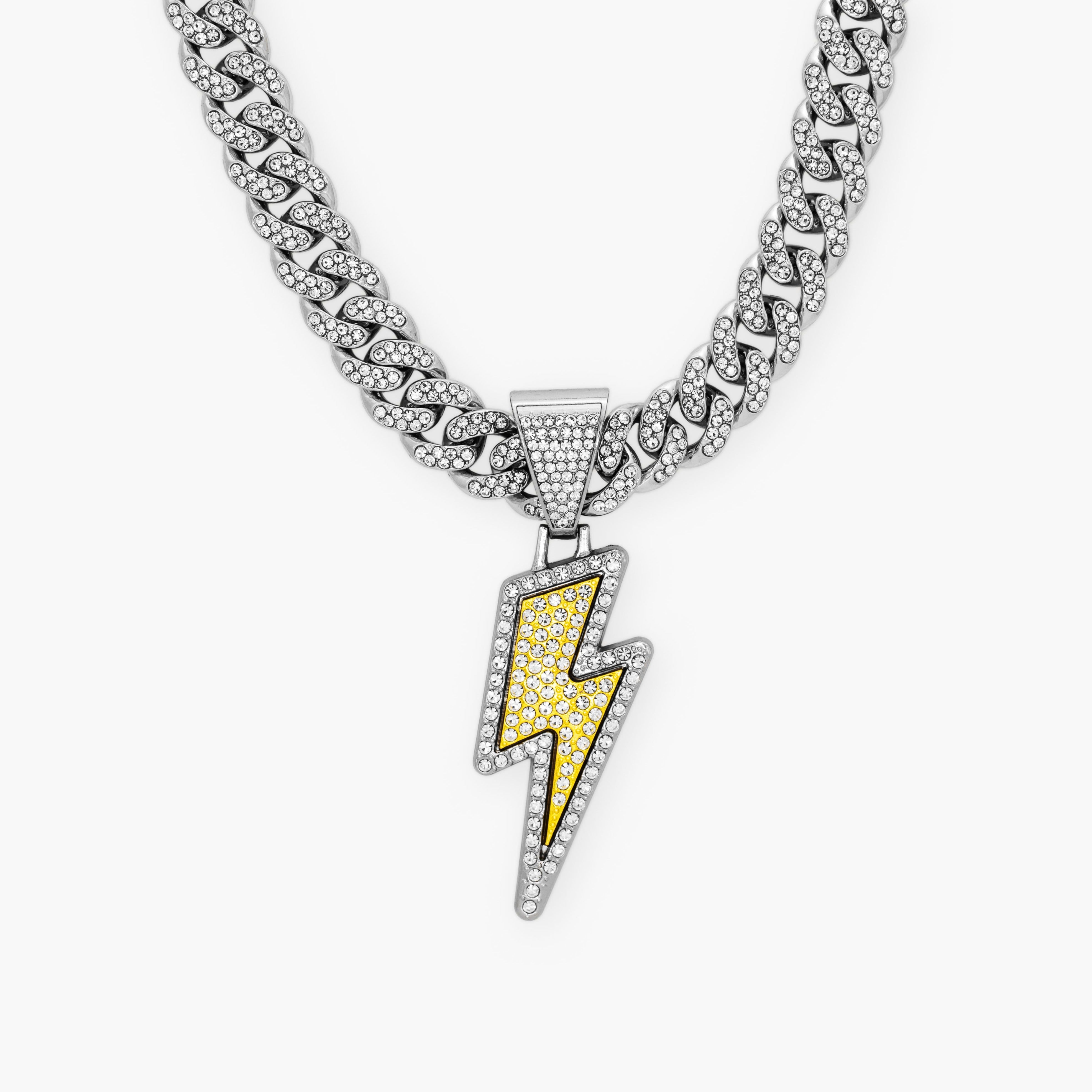 LIGHTNING 14MM CUBAN CHAIN - SILVER