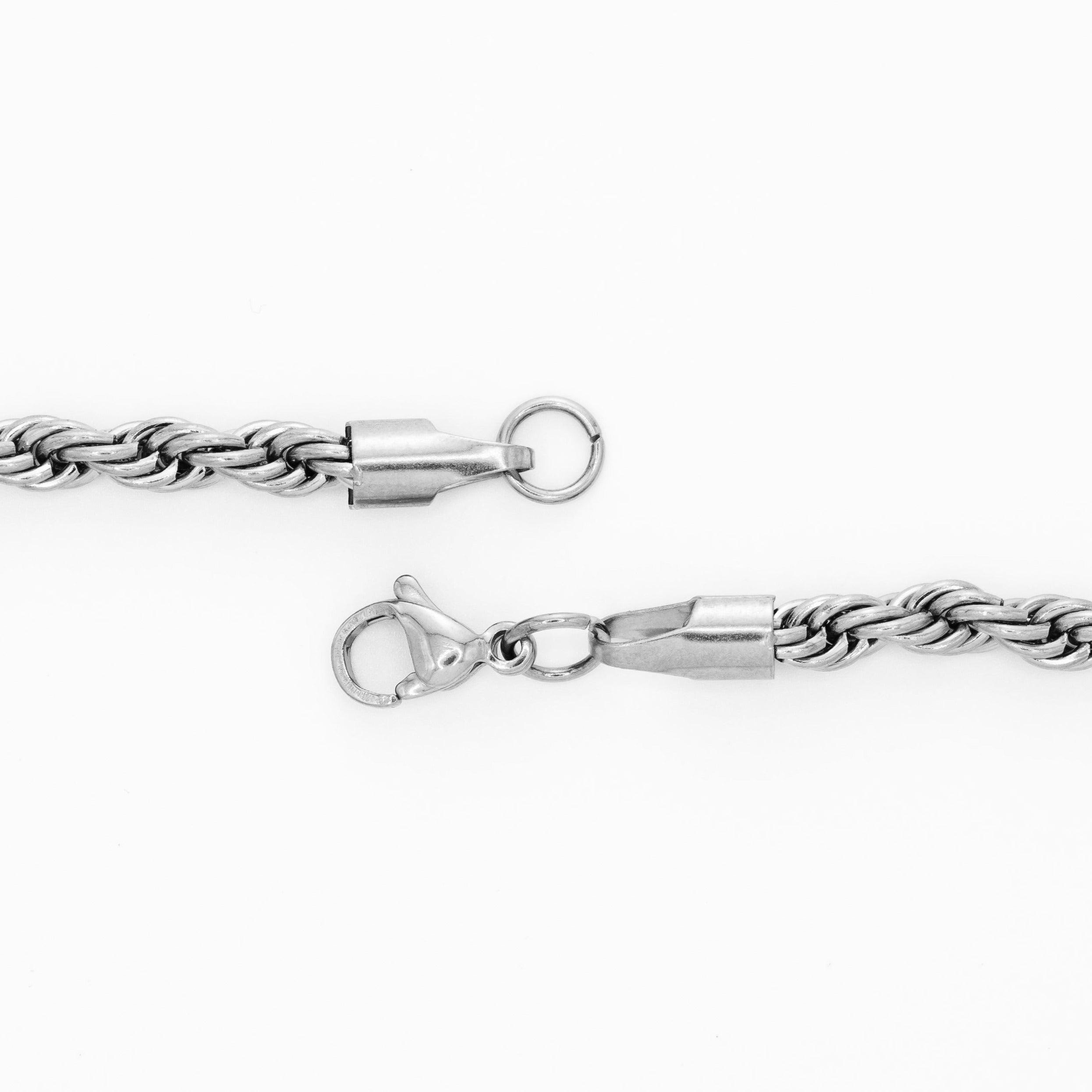 CROSS ROPE CHAIN - SILVER
