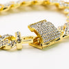 14MM ICED PRONG BRACELET - 18K GOLD