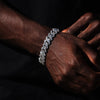 14MM ICED PRONG BRACELET - SILVER