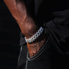 14MM ICED PRONG BRACELET - SILVER