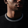 14MM LINKED CUBANS CHAIN - SILVER