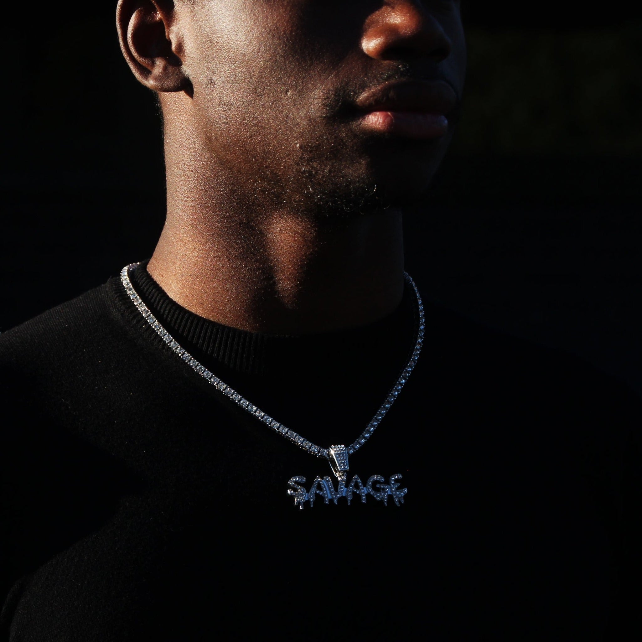 FREE | ICED SAVAGE TENNIS CHAIN - SILVER