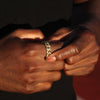 ICED LINK RING - 18K GOLD