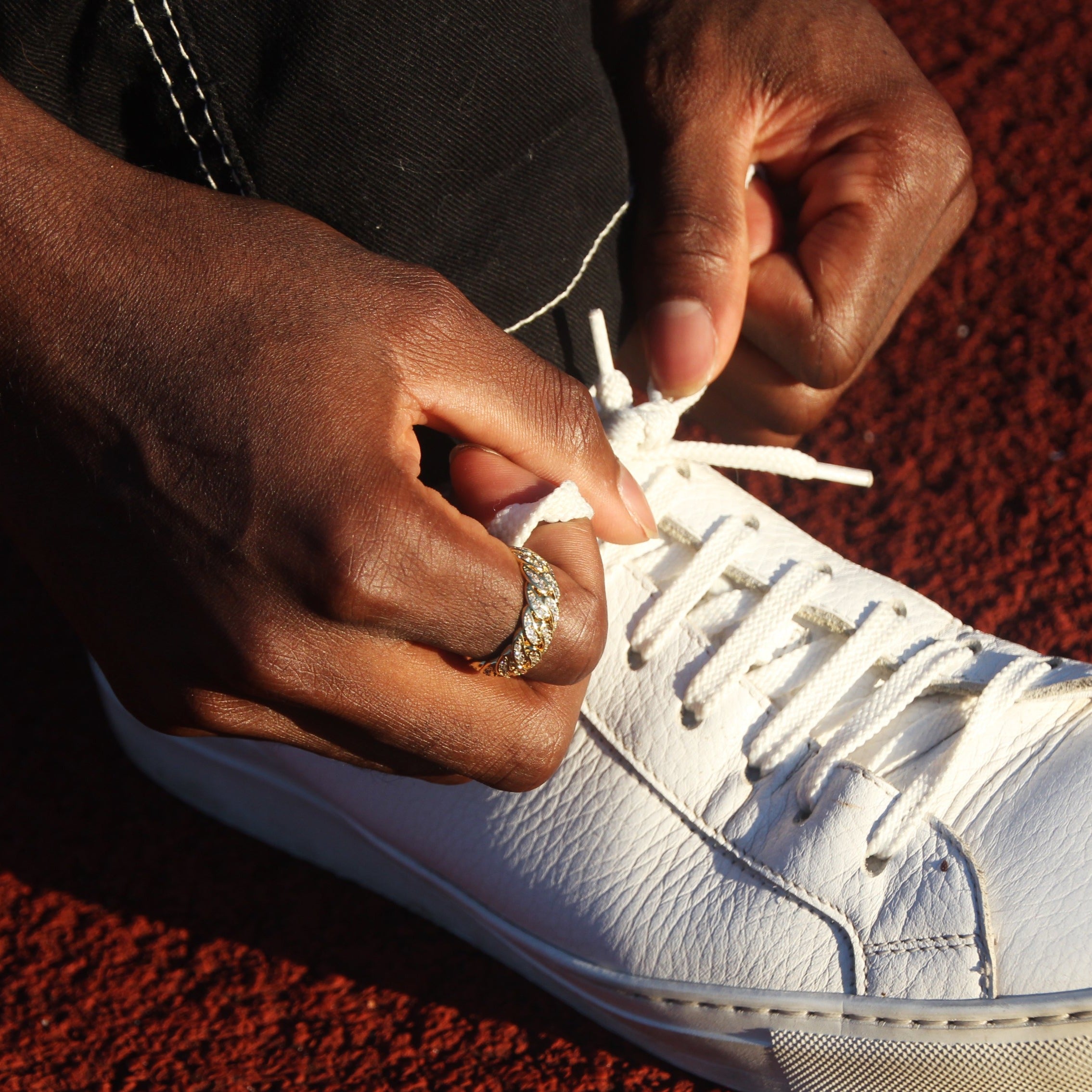 ICED ROUNDED CUBAN RING - 18K GOLD