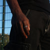 ICED LINK RING - SILVER