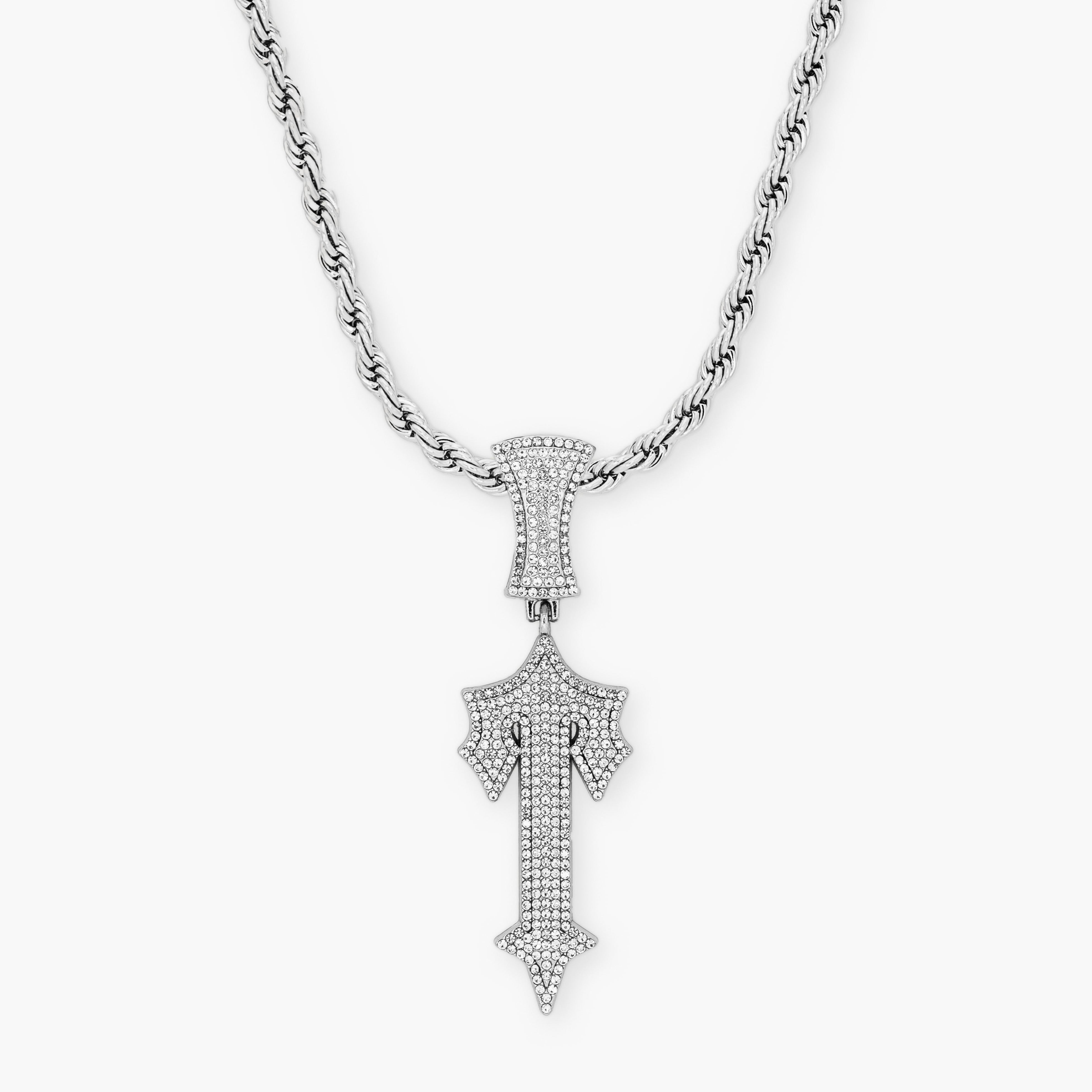 CROSS ROPE CHAIN - SILVER