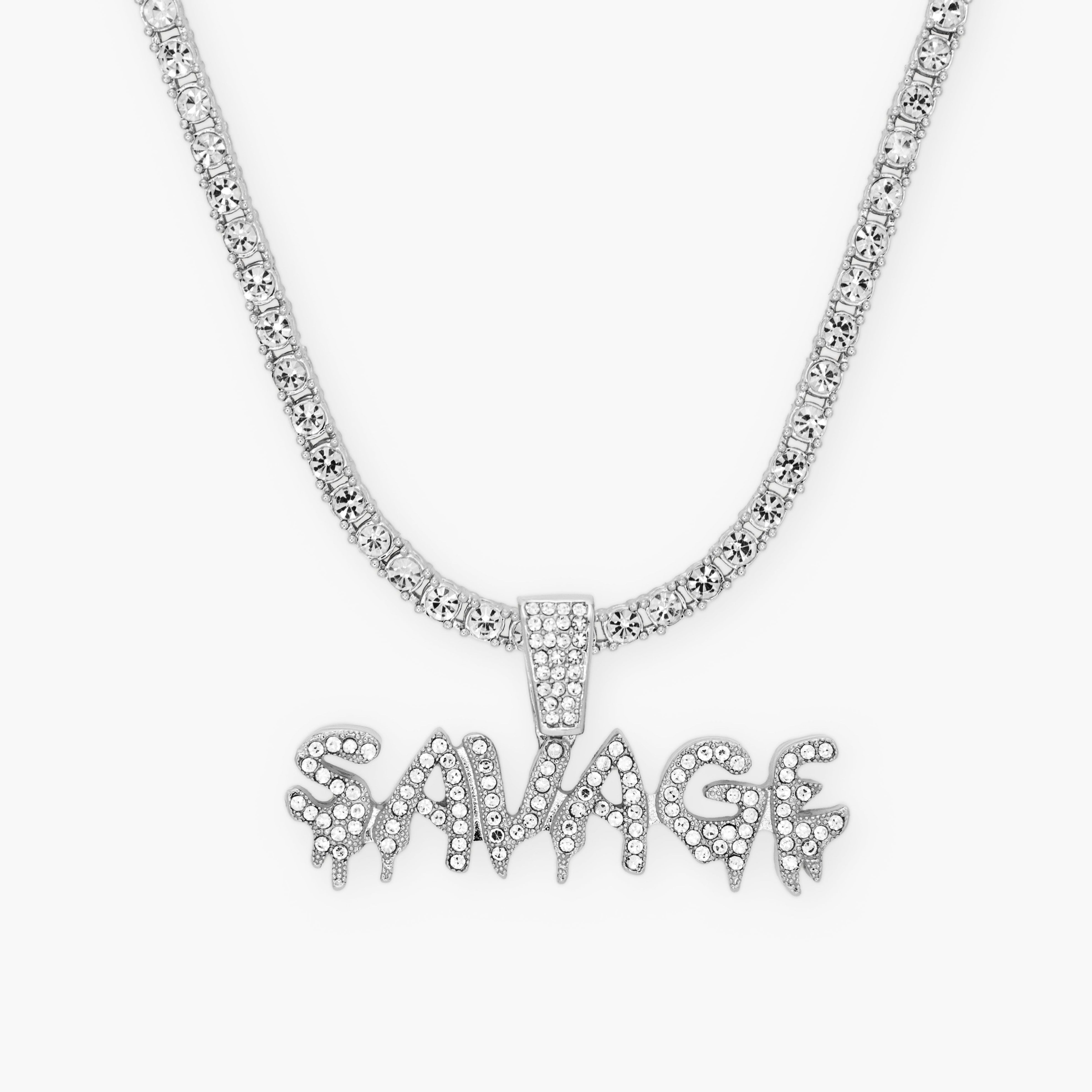 FREE | ICED SAVAGE TENNIS CHAIN - SILVER