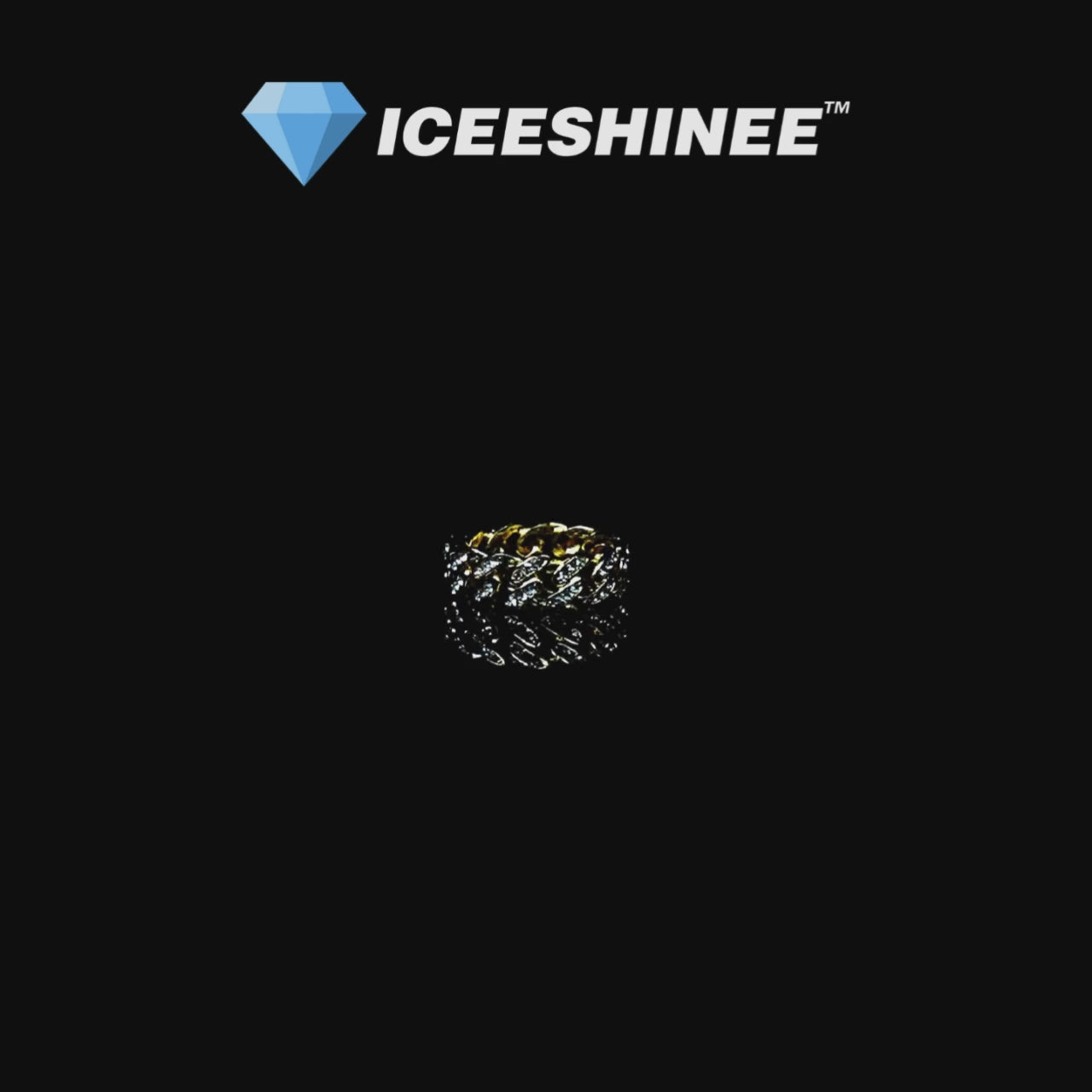ICED LINK RING - 18K GOLD