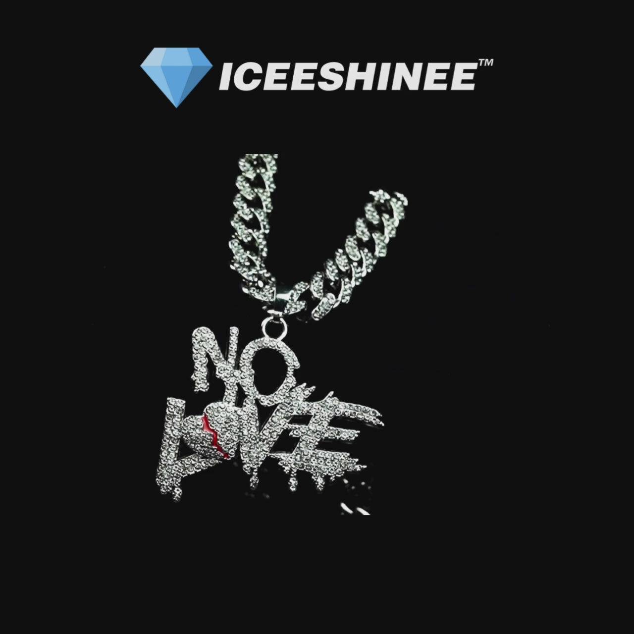 NO LOVE 14MM CUBAN CHAIN - SILVER