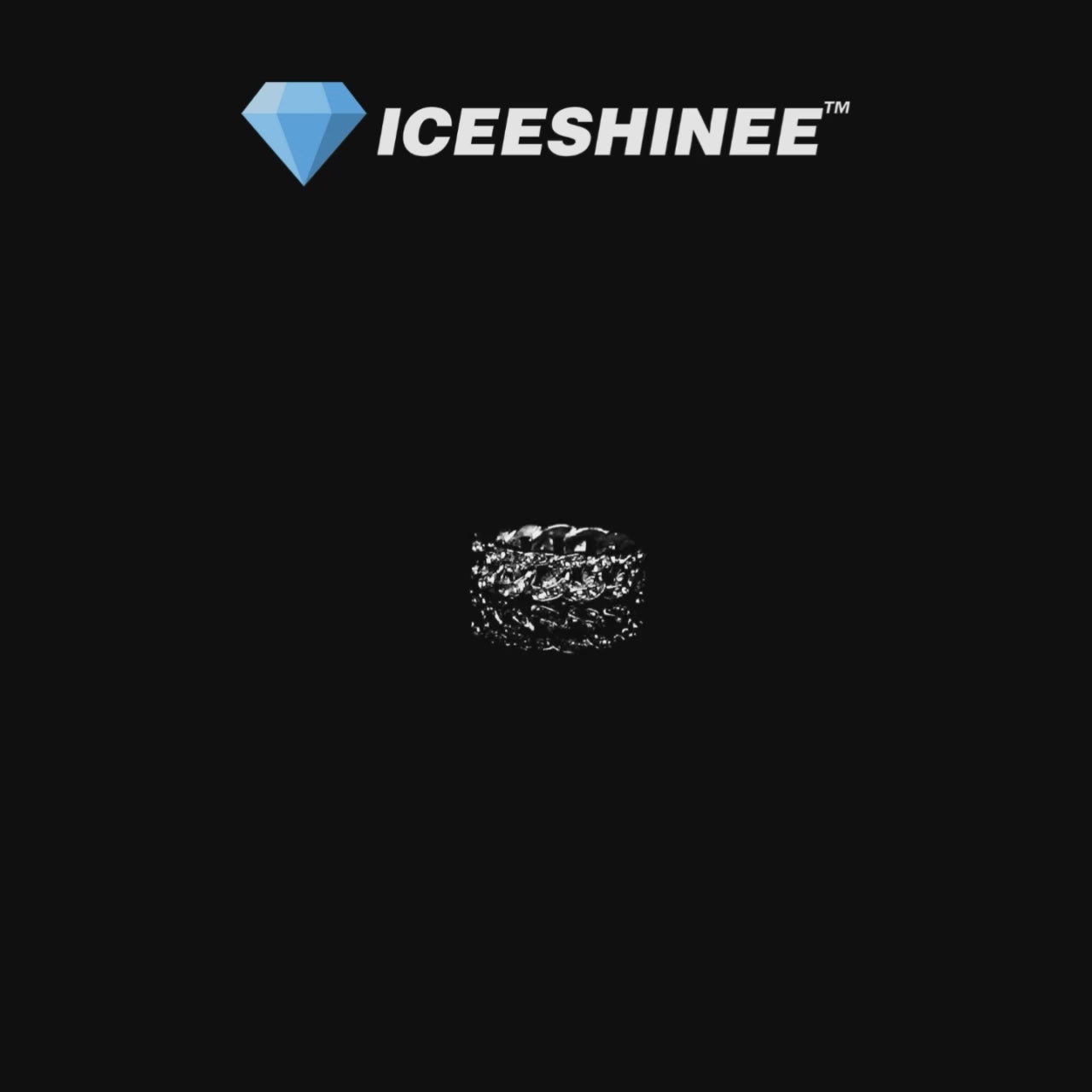 ICED CUBAN RING - SILVER