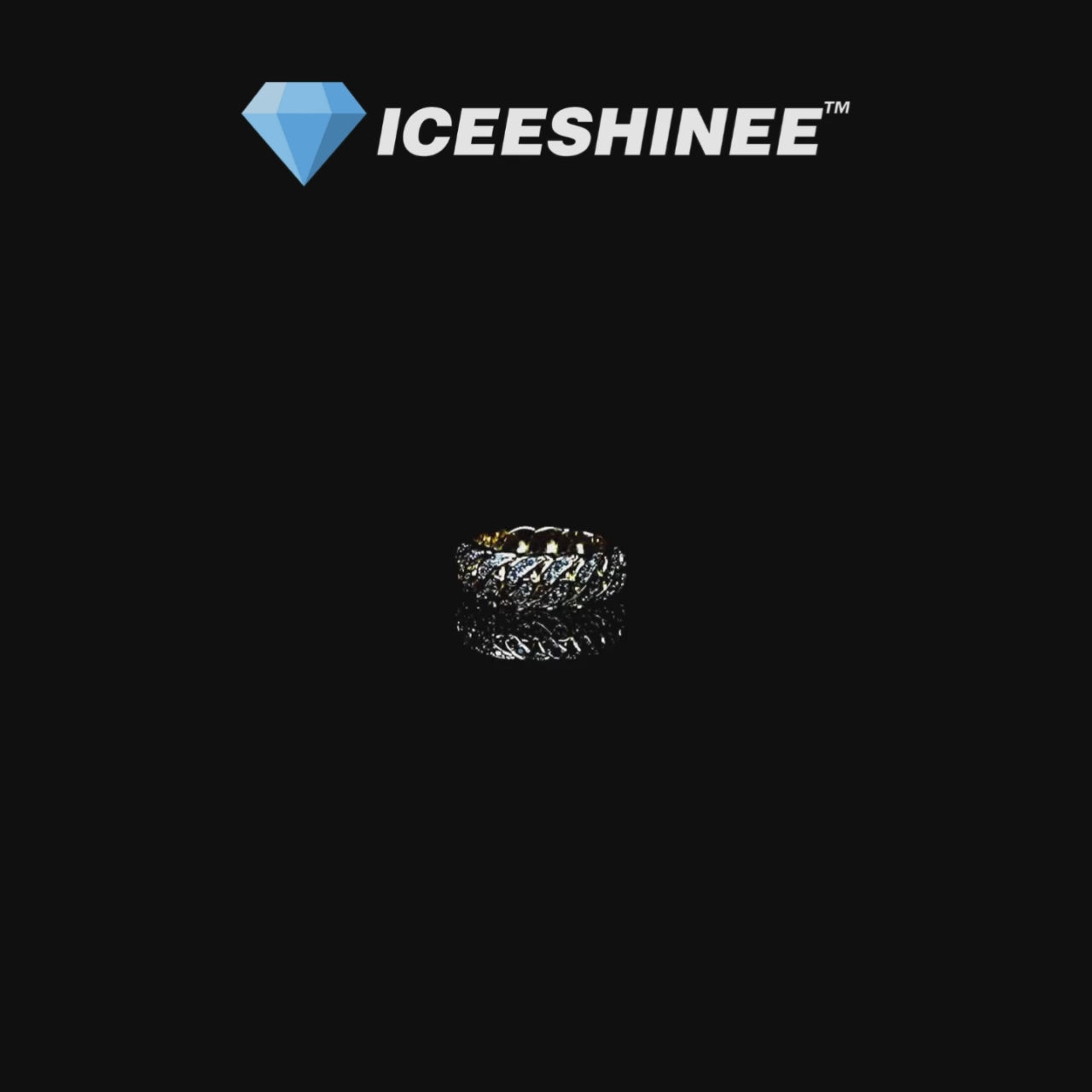 ICED ROUNDED CUBAN RING - 18K GOLD